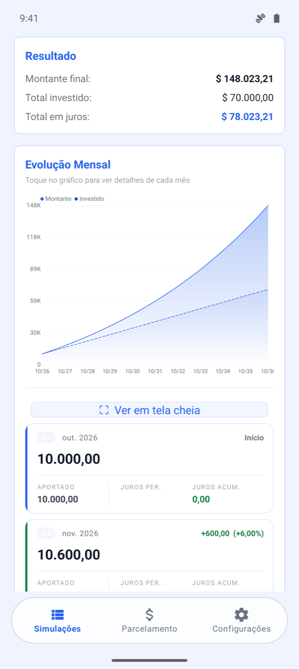 Taxa de Juros — tela 2